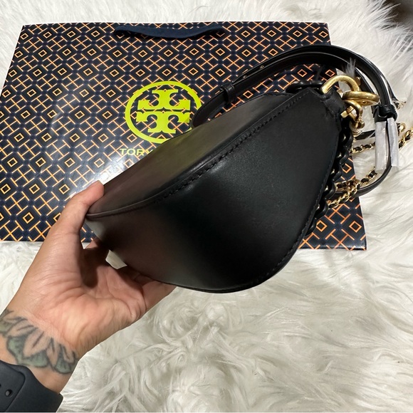 NWT Tory Burch Britten Gold Studded Black Convertible Crossbody Shoulder Bag - Picture 9 of 9